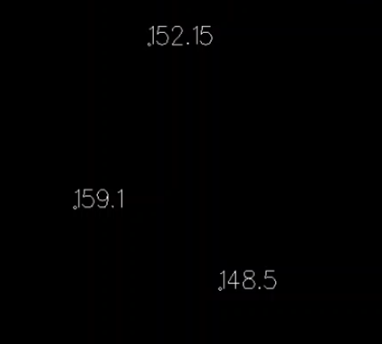 Widok okna grafiki z zaznaczonymi rzędnymi na obiektach