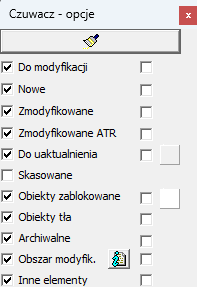 Widok okna 'Czuwacz - opcje'