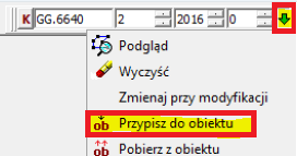 Widok rozwiniętego podmenu z opcjami