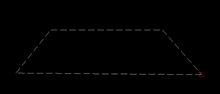Widok obrysu skarpy z zaznaczonym prawym dolnym rogiem