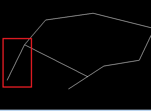 Widok okna grafiku z kolejnymi zasnapowanymi odcinkami