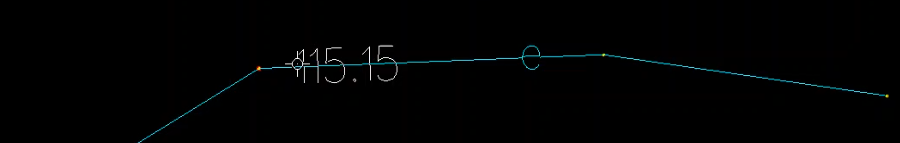 Widok okna grafiki z wprowadzoną rzędną na obiekcie