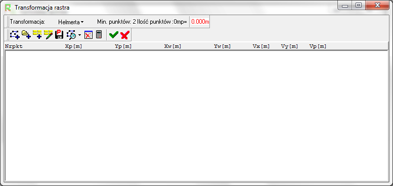 Widok okna 'Transformacja rastra'