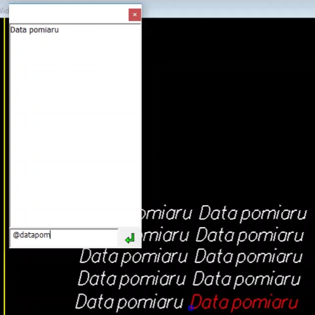 Widok okna do wprowadzenia tekstu pieczątki