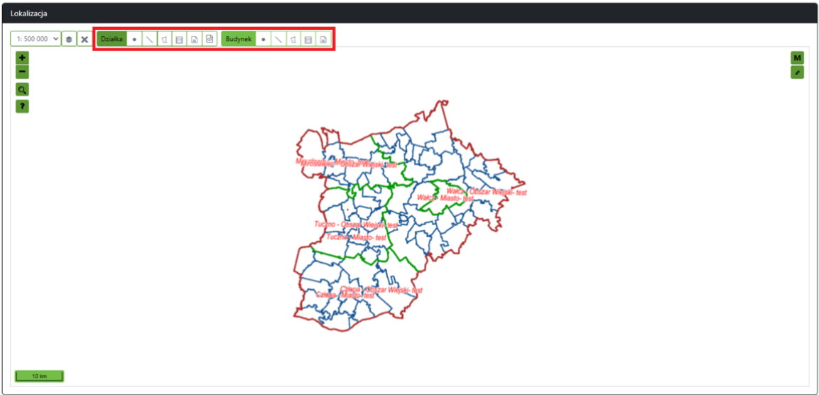 Widok okna lokalizacji