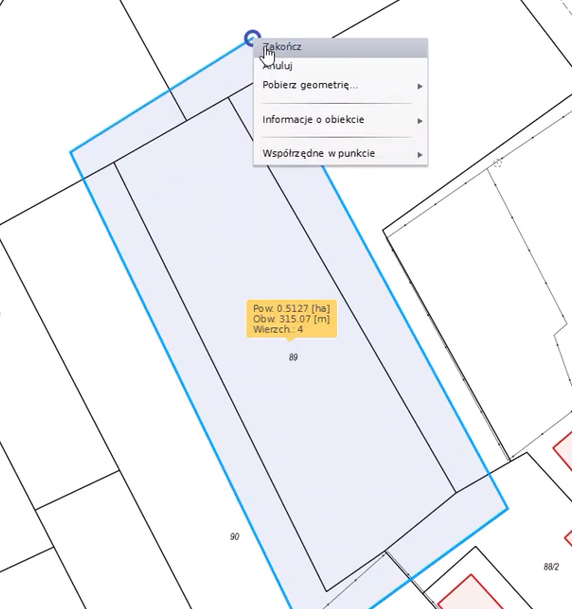 Widok fragmentu mapy