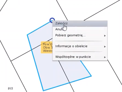 Widok fragmentu mapy