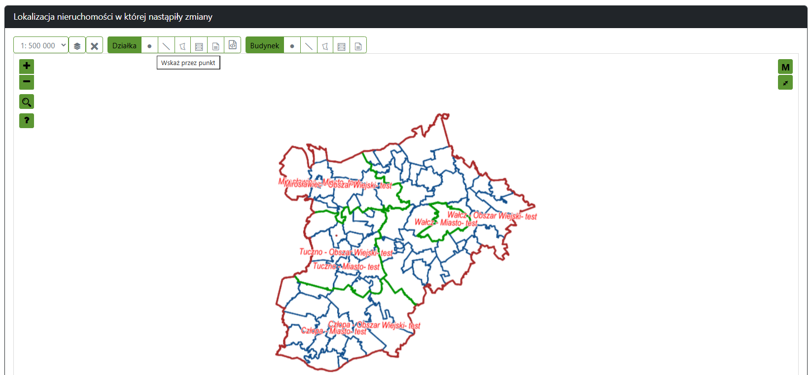 Widok części wniosku zgłoszenia zmiany danych