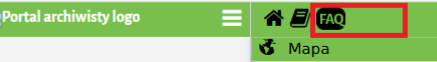 Widok miejsca w którym znajduje się ikonka FAQ