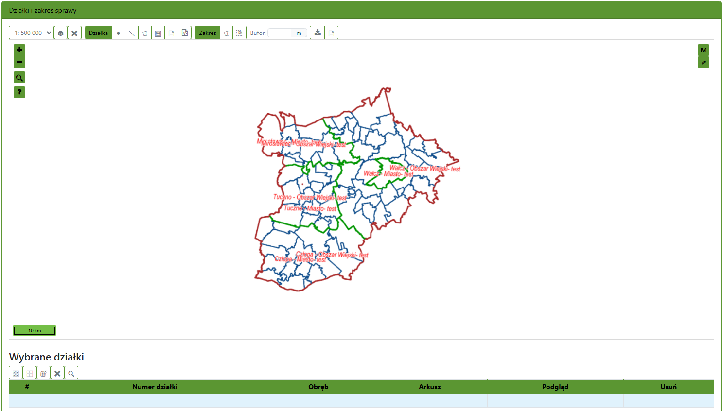 Widok fragmentu mapy