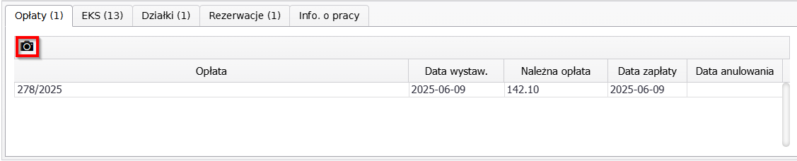 Widok części okna głównego portalu geodety związanego z opłatami i protokołem uzgodnienia