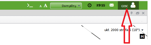 Widok okna aplikacji z nakierowaniem na zalogowany profil