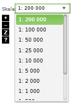 Widok okna z opcją zmiany skali